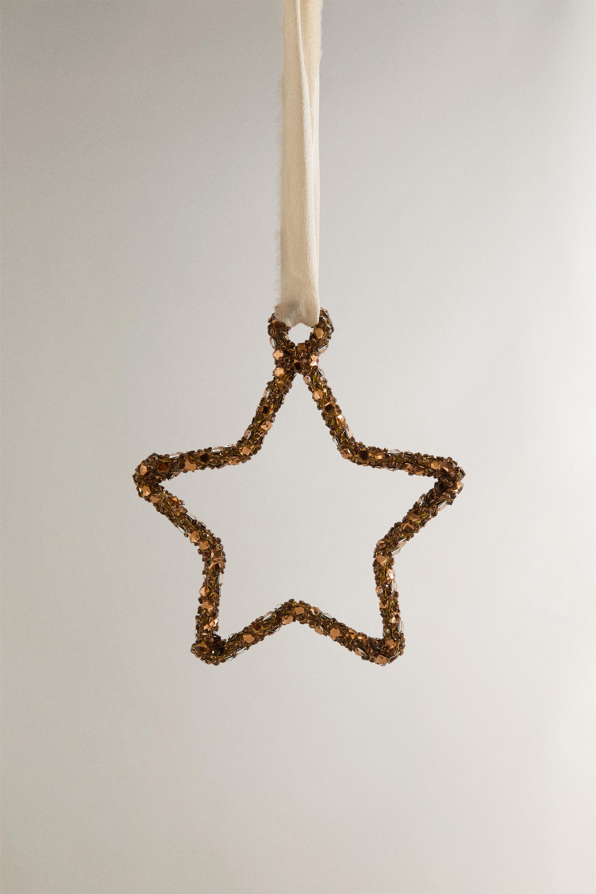 GOLDEN STAR STRUCTURE CHRISTMAS TREE ORNAMENT